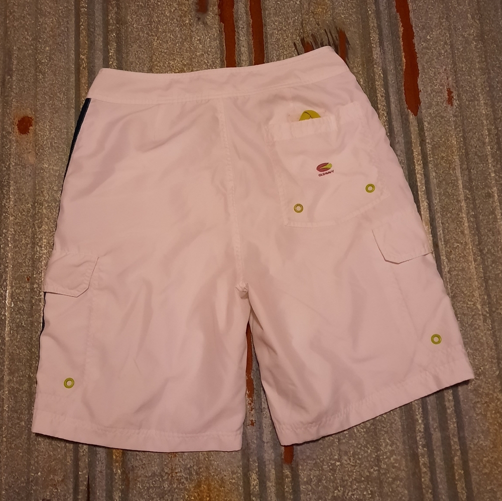 White & Neon Green Old Navy Swimming Trunks - Picture 4 of 7